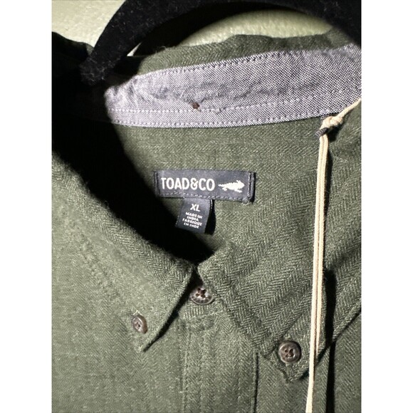 NWT Toad&Co Airsmyth Long Sleeve Shirt Men's XL Button Down Green Beetle - Picture 3 of 4